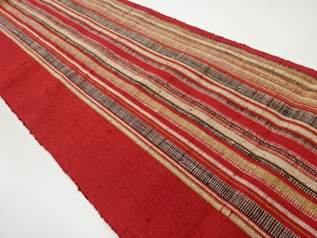 JAPANESE KIMONO / VINTAGE NAGOYA OBI / MAWATA TSUMUGI / WOVEN STRIPE
